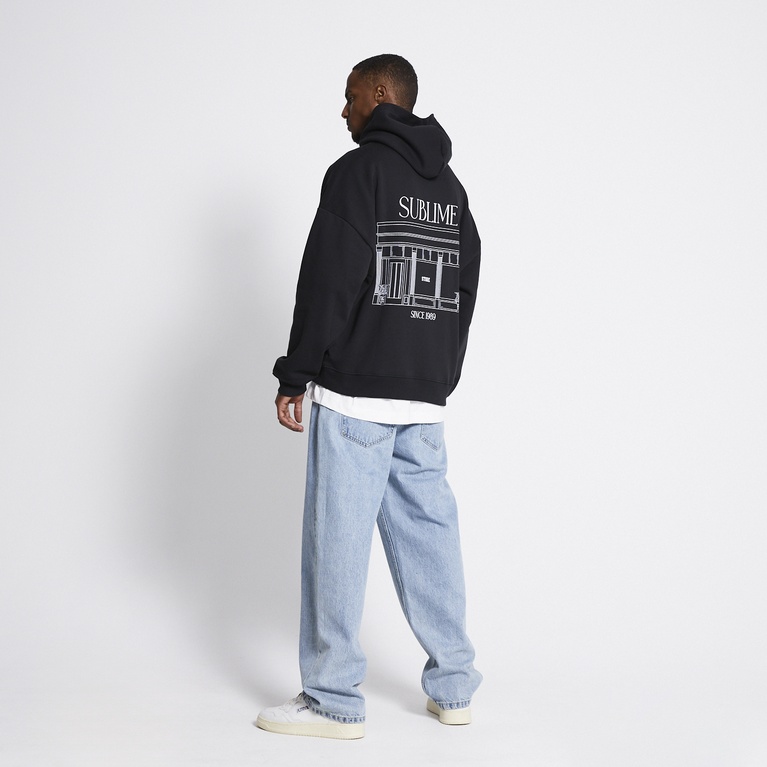 Printed hoodie "Over" Black 4
